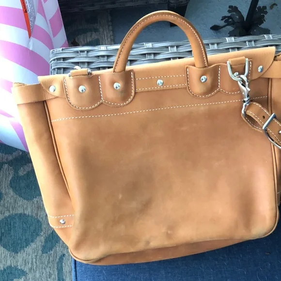 The Counterfit Mailbag Leather Messenger Bag with Adjustable Strap - Picture 4 of 6